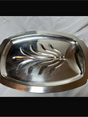 Vintage Metal Serving Platter, Makeup Tray, Entryway or Vanity Organizer